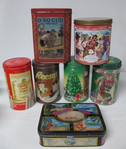 7 Assorted Tins Of Different Styles And Shapes And Colors - Picture 1 of 5