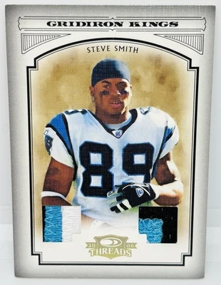 2006 Threads Steve Smith "Gridiron Kings" Dual LOGO Patch /20 Game-Worn Panthers - Image 1 of 2