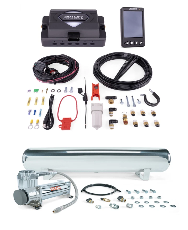Air Lift ALP4 Management Kit 3/8" Air Line, 4 Gal Tank, 444C Chrome Compressor - Image 1 of 1