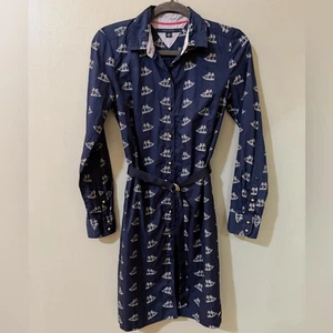 Tommy Hilfiger Azul Marino Blanco Náutico Preppy Velero Camisa Vestido XS - Imagen 1 de 5