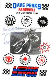 SPEEDWAY - DAVE PERKS - Programa de "despedida" firmado (1991) - En muy buena condición - Imagen 1 de 1
