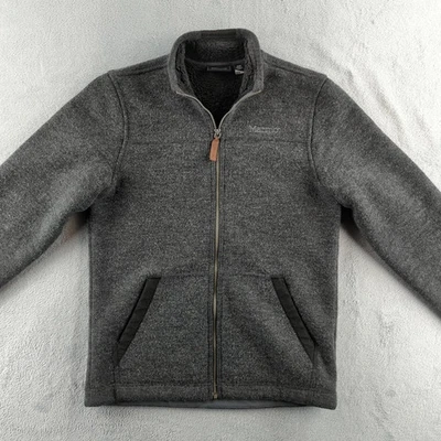 Chaqueta Marmot Para Hombre Gris Mediana Mezcla de Lana Cremallera Completa Forrada de Vellón Senderismo Aire Libre Foto 1 de 4