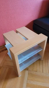 TV Tisch Buche Optik  mit 2 Rauchglas Böden Hochwertig Design - Bild 1 von 4