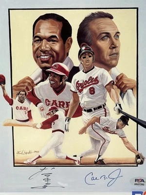 Cal Ripken Jr. Kinugasa Dual Autographed Signed Slabbed 8x10 PSA COA - Image 1 of 4