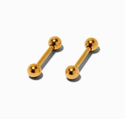 Barras de pezón Claire’s tono dorado titanio 14G - Pack de 2 nuevas. Foto 1 de 3