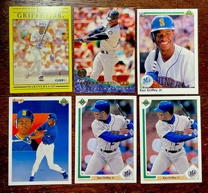 Ken Griffey Jr. LOT (6) Baseball Cards 1990/91 UD 1991 Fleer 1994 Leaf Set VG-NM - Picture 1 of 2