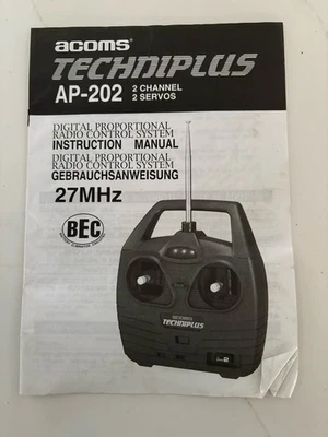 Acoms Techniplus AP-202 Transmitter Tx Guide Manual Instructions Ap202 Car Buggy - Image 1 of 2