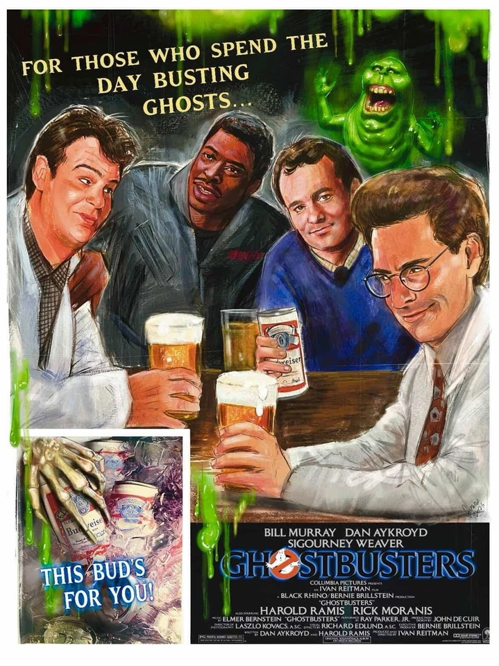 18x24 Movie Poster : Ghostbusters (1984) (Budweiser) - Image 1 of 1