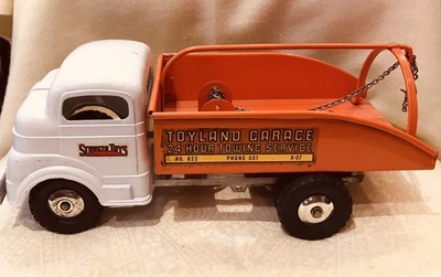 Vintage Structo Toys Toyland Garage X-37 Tow Truck Toy Pressed Steel 1950’s - Image 1 of 4
