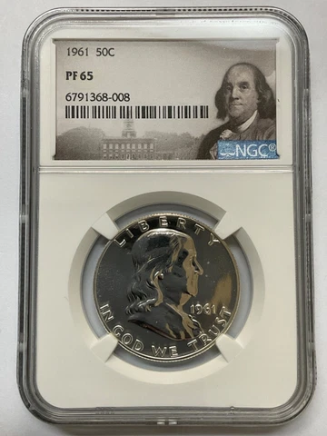 1961 FRANKLIN HALF DOLLAR 50C NGC PF 65 Cover