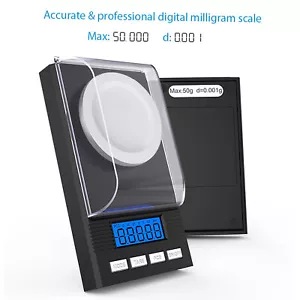 High Precision Digital Milligram Scale 50g/0.001g LCD Display Jewelry Scale K3H6 - Picture 1 of 12