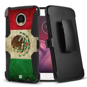 For Moto Z3 / Z3 Play Hybrid Armor Clip Shock Fusion Case MEXICO Flag - Picture 1 of 3