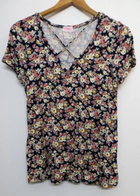 Camisa Pulse Mujer Grande Multicolor Floral Manga Corta Cuello en V Entrecruzado Top Foto 1 de 4