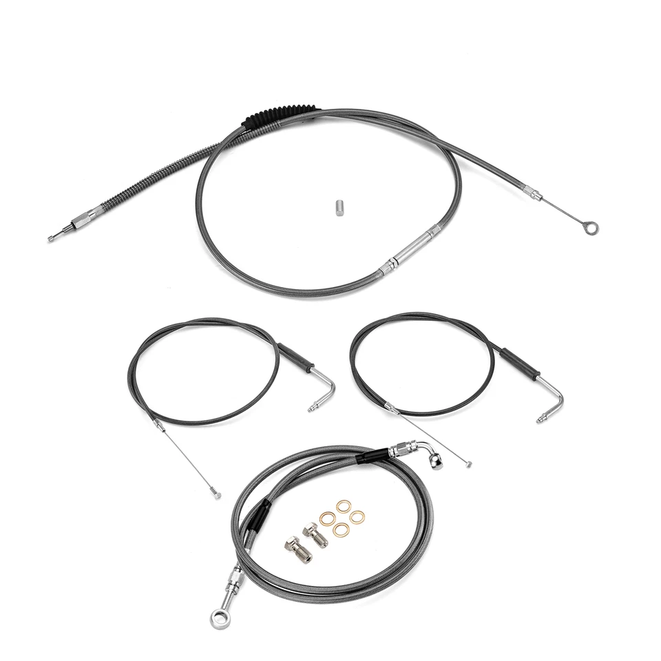 12"-14" Handlebar Braided Brake Clutch Throttle Cable For Harley FXST Non-ABS - Image 1 of 4