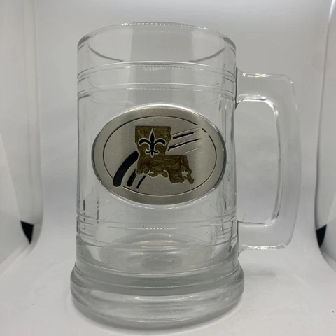 New Orleans Saints Beer/Beverage Glass with Handle Cover