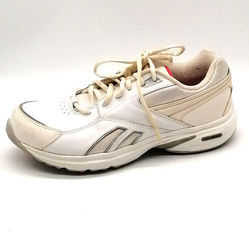 Sneakers da donna Reebok DMX MAX bianche in pelle con lacci scarpe da passeggio punta rotonda 8 5