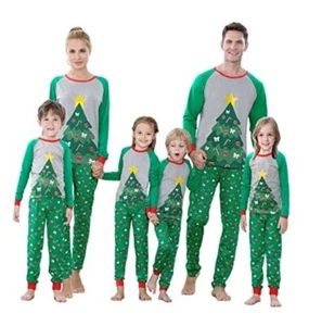 Matching Family Christmas Pajamas Set Boys Girls 8 Years Kids Greentree - Picture 1 of 7