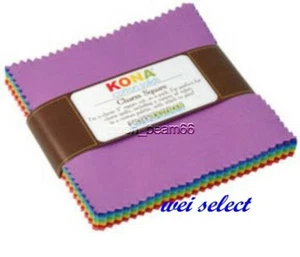 Kaufman Kona Cotton Fabric Bright Palette 5" Squares Charm Pack 41 pc CHS-137-41 - Picture 1 of 3