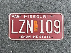 1980 MISSOURI SHOW-ME STATE LICENSE PLATE LZN 109 VINTAGE - Picture 1 of 1