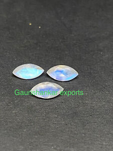Rainbow Moonstone Faceted Marquise Cut Loose Gemstone 6x3MM TO 14x7MM Natural DG