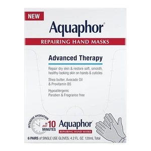 Aquaphor Repairing Hand Masks, Moisturizing Gloves for Dry Hands, 6 Pairs - Picture 1 of 8