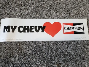 Vintage 1980s Champion Spark Plug Chevy Bumper Sticker Racing - Picture 1 of 2