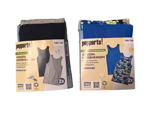 Kinder Jungen Unterhemden Unterhemd 2er Pack 100% Baumwolle 134-164 Tanktop - Bild 1 von 5