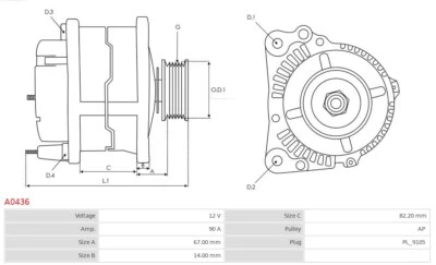 Générateur AS-PL Compatible Pour VW Golf II 1.6 1.3 Cat Audi Cabriolet 100 - Photo 1/4