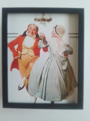 Norman Rockwell estampado 'Feliz Navidad' ENMARCADO Foto 1 de 2