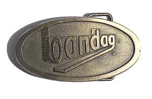 Vintage 1975 Bandag Tires Belt Buckle Lewis Buckles Chicago USA - Picture 1 of 2