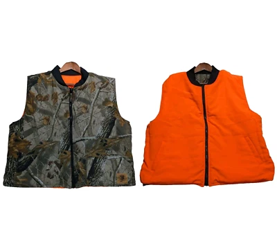 Bob Allen Reversible Full Zip Hunting Vest Mens Large Multi Camouflage Realtree - Image 1 of 4