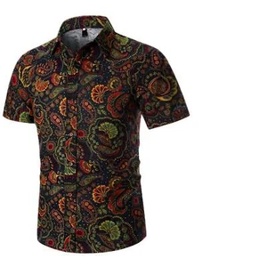 Floral Camouflage Print Short Sleeve Lapel Shirt for Casual Wear in Comfortable - Picture 1 of 15