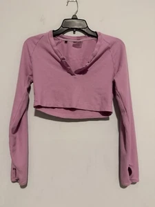 Gymshark Lavender Legacy Fitness Long Sleeve Crop Top Size M - Picture 1 of 5