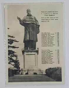 Postcard Statue San Carlo Barromeo in Arona Lago Maggiore Italy Unposted B&W - Picture 1 of 6