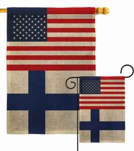 Finnland USA Freundschaft Sackleinen Garten Flagge Deko Geschenk Hof Haus Banner - Bild 1 von 19