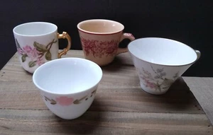 Set of 4 Vintage Mini Tea Cups, Floral, Inca Ware, Liling China, H & C, CM 1814 - Picture 1 of 12