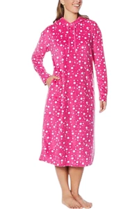 Comfort Code Women's Sueded Microfleece Hooded Lounger Pink - Picture 1 of 1