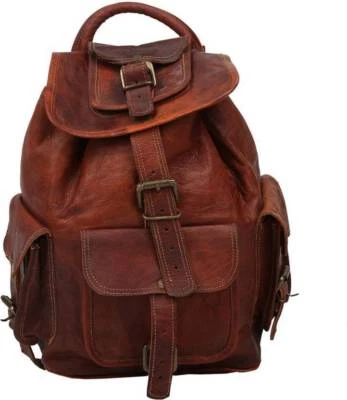 Retro Real Vintage Men's Backpack Leather Messenger Bags Satchel Laptop  - Image 1 of 4