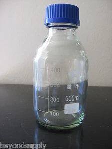 Lab Glass culture media bottle w cap autoclavable reagent 500 ml new - Picture 1 of 1