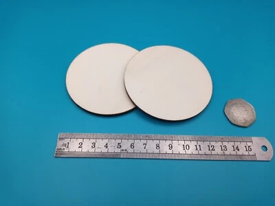 8cm/80mm CIRCLES PLY 4mm Thick Craft Shapes Wood DIY Disc Plaque with/out hole - Image 1 of 2