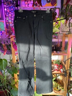LEI Negro Elástico Denim Look Slack Flare JR 7 W29 R9.5 L30 Foto 1 de 4