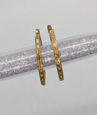 Pendientes tipo aro de plata de ley con superposición de oro amarillo Vermeil de diamantes amarillos de 0,25 quilates Foto 1 de 4