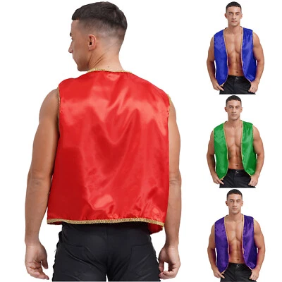 Mens Cosplay Costumes Arabian Prince Waistcoat Jacket Carnival Fancy Dress Up - Image 1 of 3