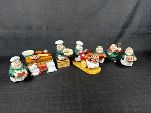 Dept. 56 Merry Makers Lot of 6 Food Baker Bread Pudding Pie Retired Monks **READ - Picture 1 of 9