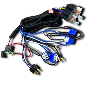 [] 4-Headlight Relay Wiring Harness H4 Headlamp Light Bulb Ceramic Socket Plu... - Picture 1 of 7