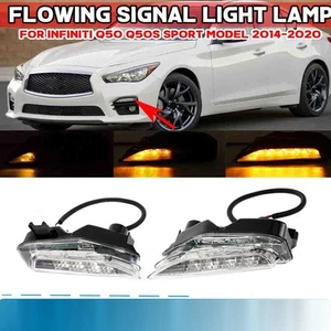 For 2014~2020 Infiniti Q50 Q50S Sport Fog Turn Signal Light Sequential LED Lamps - Picture 1 of 14