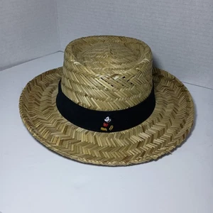 Disney Parks MICKEY MOUSE Flat Brim Panama Hat, Natural Straw - Adult  Size - Picture 1 of 9