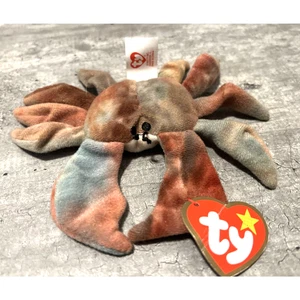 Ty Teenie Beanie Babies Claude the Crab Multicolor 1993 Stuffed Animal Plush Toy - Picture 1 of 7