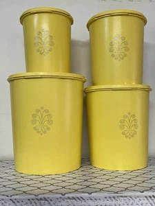 Vintage Tupperware Yellow Canister Nesting Set 4pcs Nostalgia - Picture 1 of 6