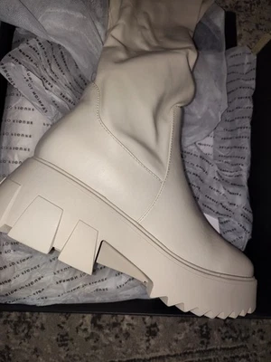 Fashion to Figure Womens Bone Color/Ivory Tall Over-The-Knee Boots , size 12 - Image 1 of 4
